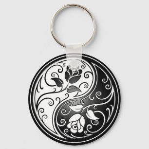 Yin Yang Roses Keychain