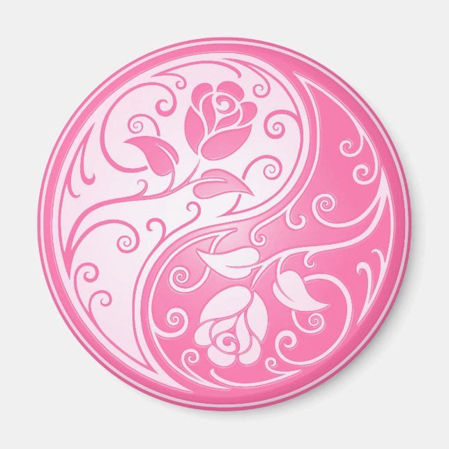 Yin Yang Roses, pink Magnet (Front)