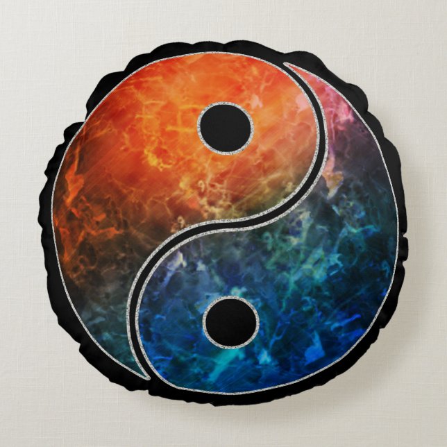 Yin Yang Round Pillow (Front)