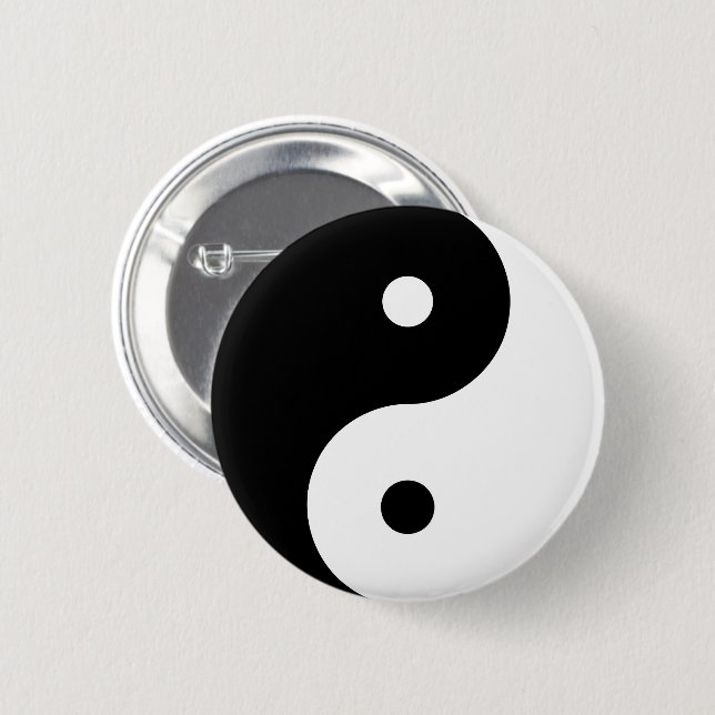 Yin Yang Round Symbol Black White Dancing Shapes 2 Inch Round Button (Front & Back)