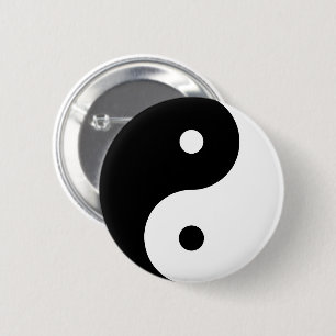 Yin Yang Round Symbol Black White Dancing Shapes 2 Inch Round Button