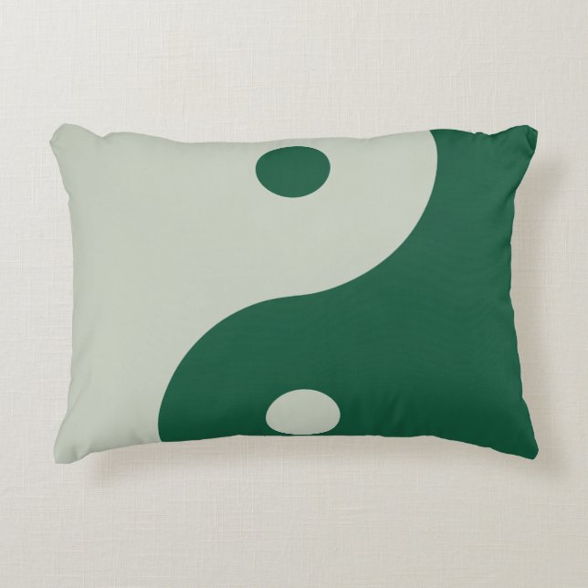 Yin Yang Sage Green Accent Pillow (Front)
