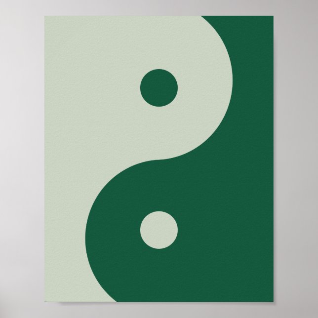 Yin Yang Sage Green Poster (Front)