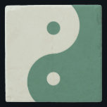 Yin Yang Sage Green Stone Coaster<br><div class="desc">Yin Yang – sage green yin yang illustration.</div>