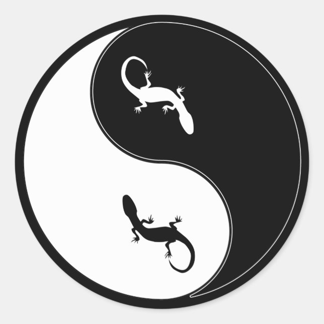 Yin Yang Salamander Classic Round Sticker (Front)