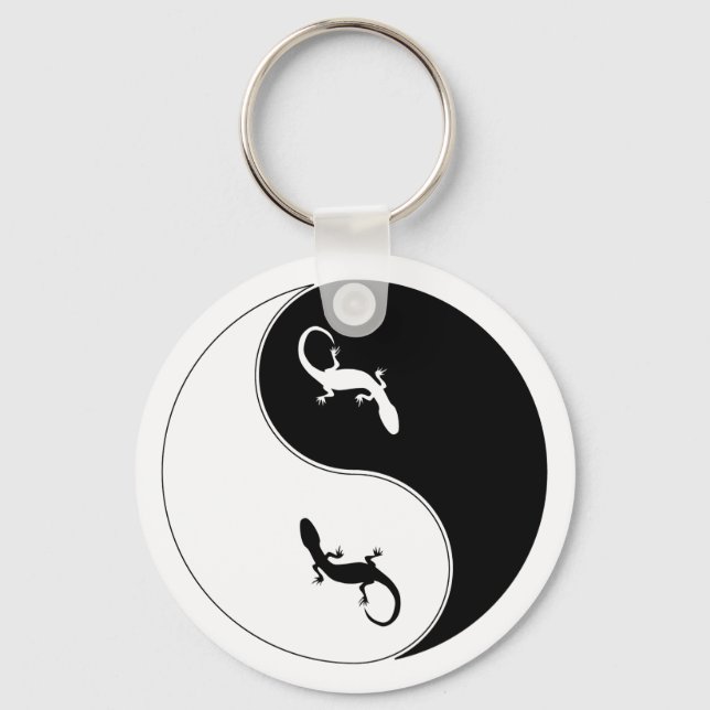 Yin Yang Salamander Keychain (Front)