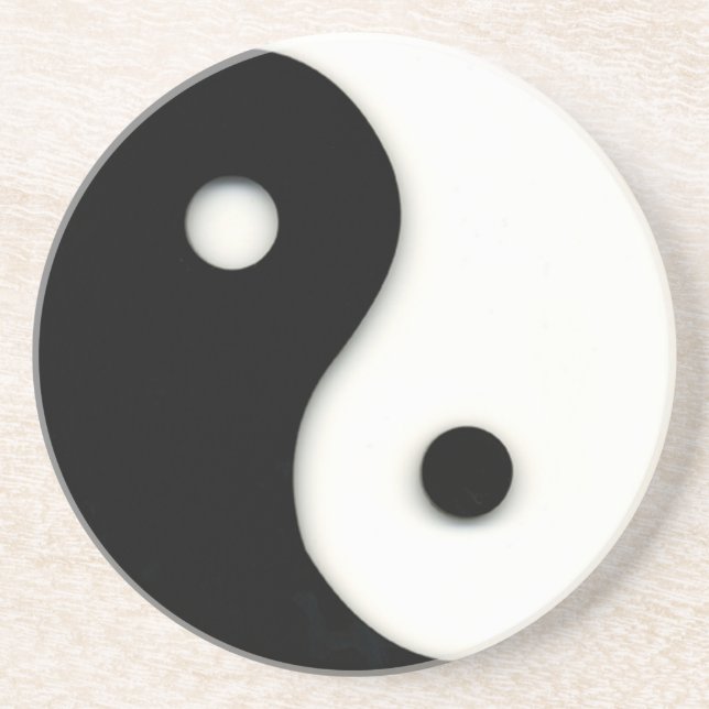 Yin & Yang Sandstone Drink Coaster (Front)