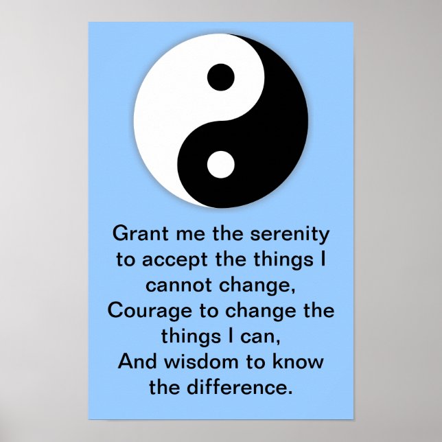 Yin Yang Serenity Prayer Poster (Front)
