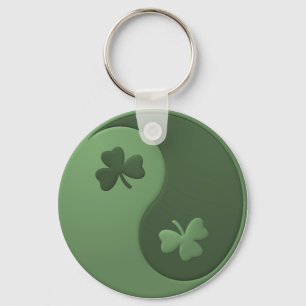 Yin Yang Shamrocks Keychain