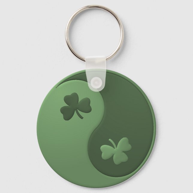 Yin Yang Shamrocks Keychain (Front)