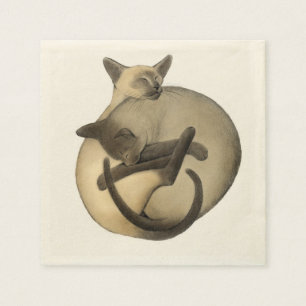 Yin Yang Siamese Cats Napkins