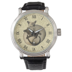 Yin Yang Siamese Cats Watch