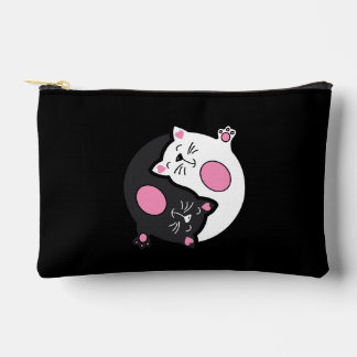 Yin Yang Sleeping Cats In Black And White Accessory Pouch