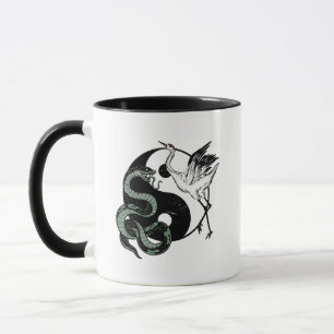 Yin yang Snake And Crane Symbol Mug