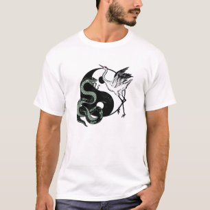 Yin yang Snake And Crane Symbol T-Shirt