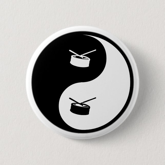 Yin Yang Snare Drum 2 Inch Round Button (Front)