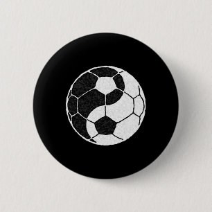 Yin Yang Soccer Graphic For Men Women Boys And Gir 2 Inch Round Button