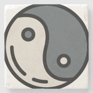 yin-yang stone coaster