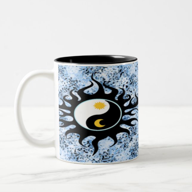 Yin Yang Sun & Moon Two-Tone Coffee Mug (Left)