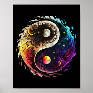 Yin Yang, Sun, Moon, Universe, Tai Chi, Qigong, Yo Poster