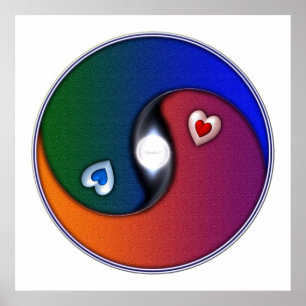 Yin Yang Sun Valentine Love Poster