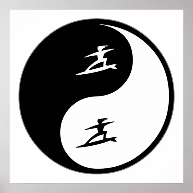 Yin Yang Surfing Poster (Front)