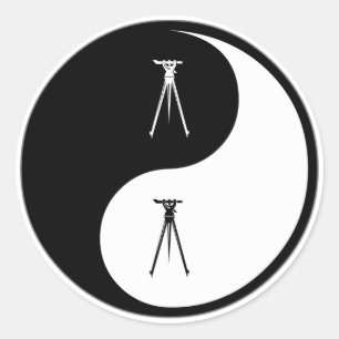 Yin Yang Surveying Classic Round Sticker