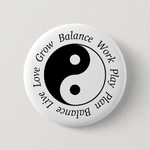Yin Yang Symbol 2 Inch Round Button