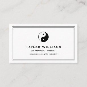 Yin Yang Symbol Balance Health Wellness Healthcare Business Card