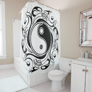 Yin & Yang Symbol Black and White Tattoo Style