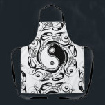 Yin & Yang Symbol Black and White Tattoo Style Apron<br><div class="desc">Decorative Ying Yang Symbol Psychedelic Black and White Tattoo Style Art Design. Originally created with Hi Quality Vector Graphic Art Copyright BluedakArt TheChameleonArt.</div>