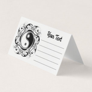 Yin & Yang Symbol Black and White Tattoo Style Business Card