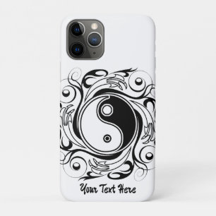 Yin & Yang Symbol Black and White Tattoo Style iPhone 11 Pro Case