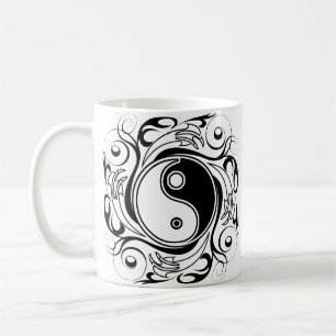Yin & Yang Symbol Black and White Tattoo Style Coffee Mug