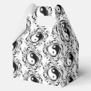Yin & Yang Symbol Black and White Tattoo Style Favor Box