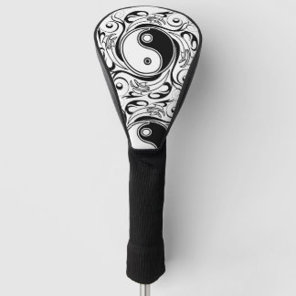 Yin & Yang Symbol Black and White Tattoo Style Golf Head Cover