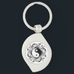 Yin & Yang Symbol Black and White Tattoo Style Keychain<br><div class="desc">Decorative Ying Yang Symbol Psychedelic Black and White Tattoo Style Art Design. Originally created with Hi Quality Vector Graphic Art Copyright BluedakArt TheChameleonArt.</div>
