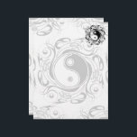 Yin & Yang Symbol Black and White Tattoo Style Letterhead<br><div class="desc">Decorative Ying Yang Symbol Psychedelic Black and White Tattoo Style Art Design. Originally created with Hi Quality Vector Graphic Art Copyright BluedakArt TheChameleonArt.</div>
