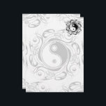 Yin & Yang Symbol Black and White Tattoo Style Letterhead<br><div class="desc">Decorative Ying Yang Symbol Psychedelic Black and White Tattoo Style Art Design. Originally created with Hi Quality Vector Graphic Art Copyright BluedakArt TheChameleonArt.</div>