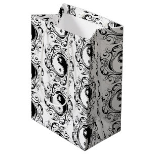 Yin & Yang Symbol Black and White Tattoo Style Medium Gift Bag