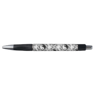 Yin & Yang Symbol Black and White Tattoo Style Pen