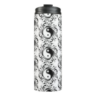 Yin & Yang Symbol Black and White Tattoo Style Thermal Tumbler
