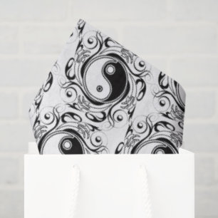 Yin & Yang Symbol Black and White Tattoo Style Tissue Paper