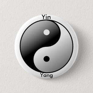 Yin Yang symbol button (Black)