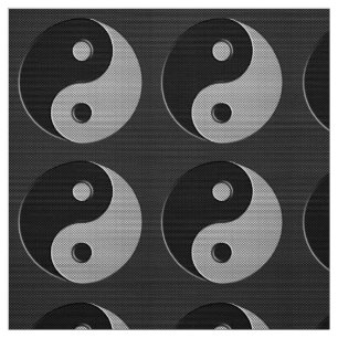 Yin Yang Symbol in Carbon Fibre Style Fabric