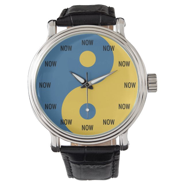 Yin & Yang Symbol Now Clock Mindful Python Coder Watch (Front)