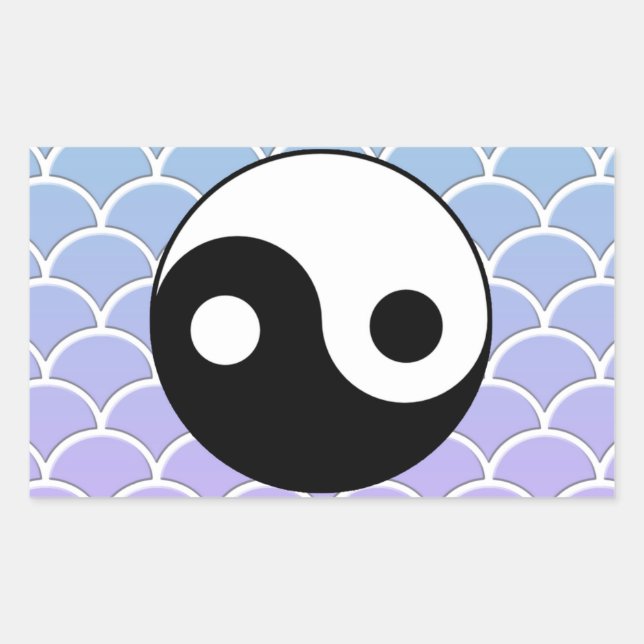 Yin Yang Symbol on Wave Background Sticker (Front)