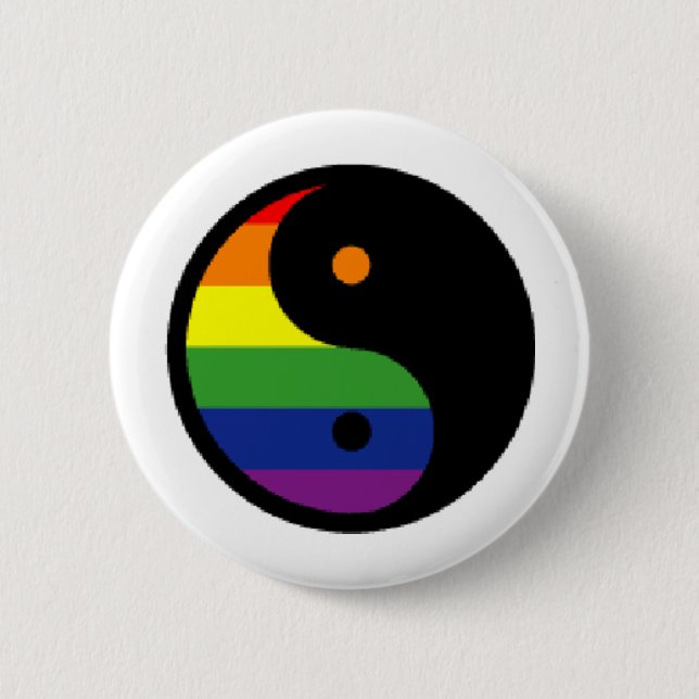 Yin-Yang-Symbol-Rainbow 2 Inch Round Button (Front)