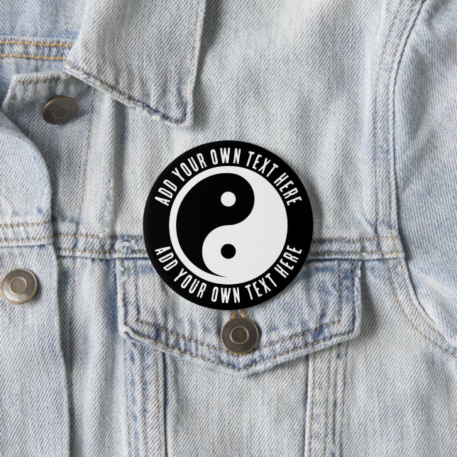 Yin Yang Symbol - solid tattoo design 2 3 Inch Round Button (In Situ)