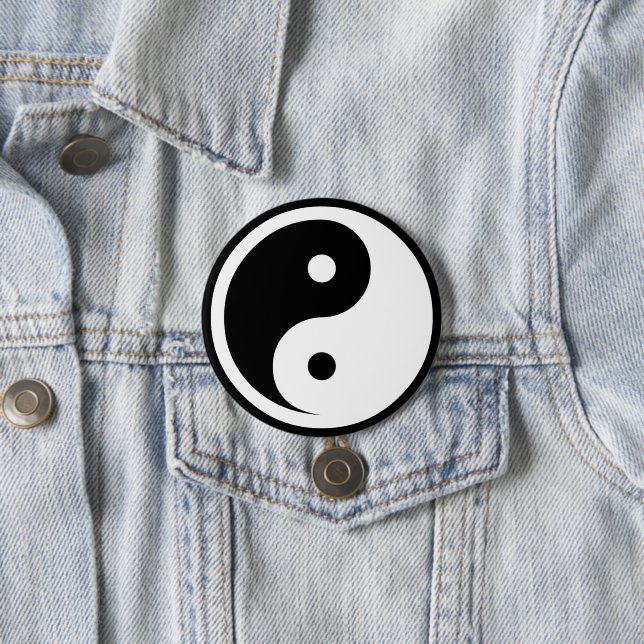 Yin Yang Symbol - solid tattoo design 2 3 Inch Round Button (In Situ)